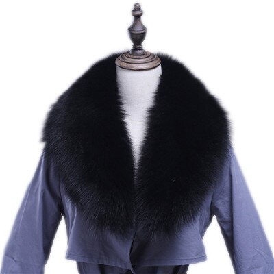 Winter Women Real silver Fox Fur Collar Fur Scarf Neck Warmer Wrap