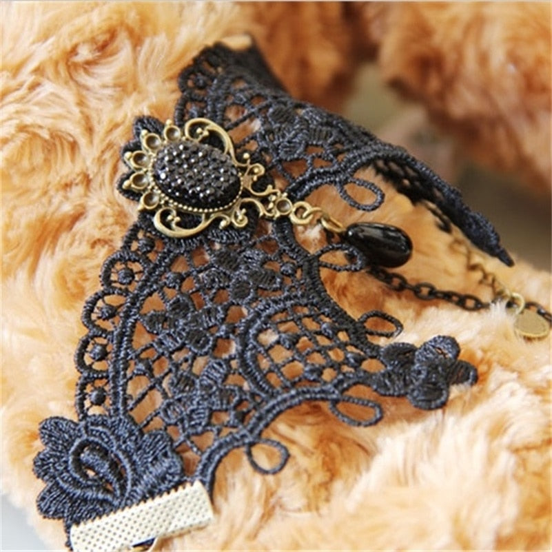 YiYaoFa Vintage Black Lace Bracelets &amp; Bangles for Women Wrist Jewelry Handmade Women Accessories Gothic Party Jewelry LB-01