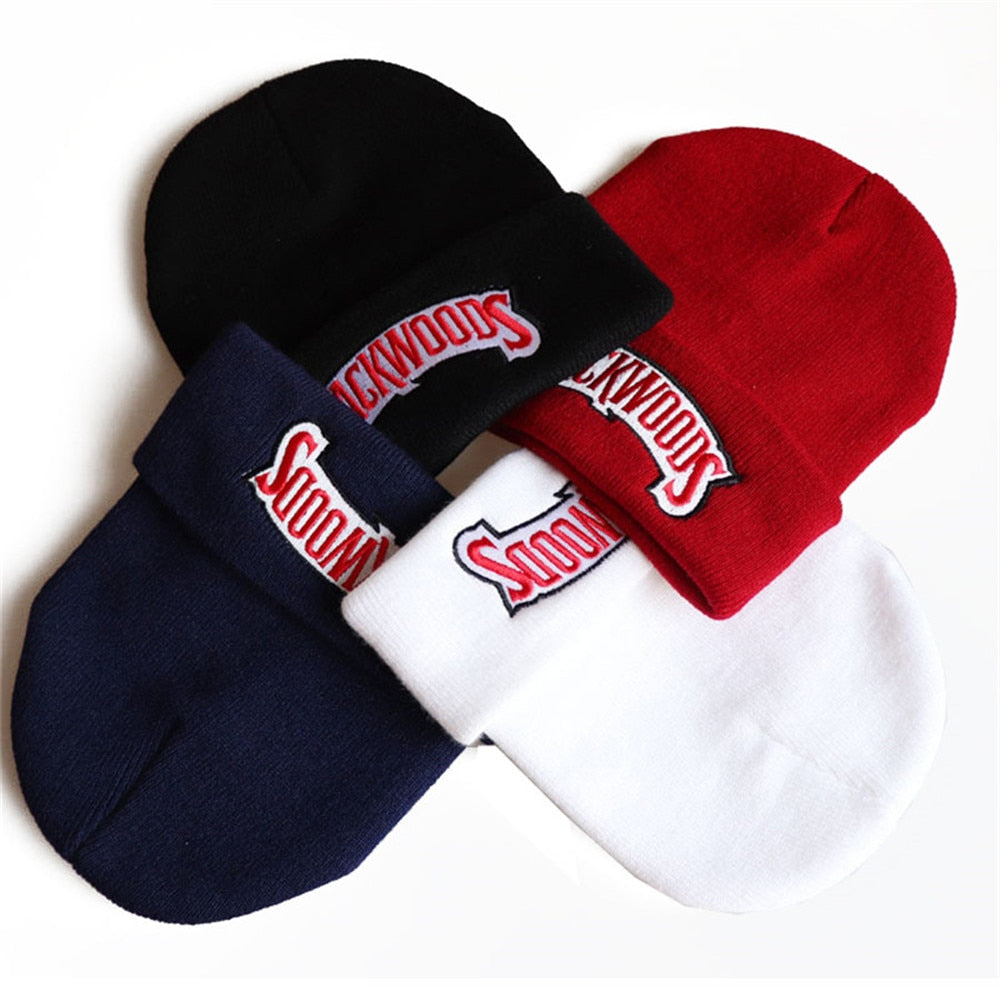 New Knitted Hat Beanies Backwoods Lettering Cap Women Winter Hats for Men Warm Hat Fashion Solid Hip-hop Beanie Hat Unisex Caps