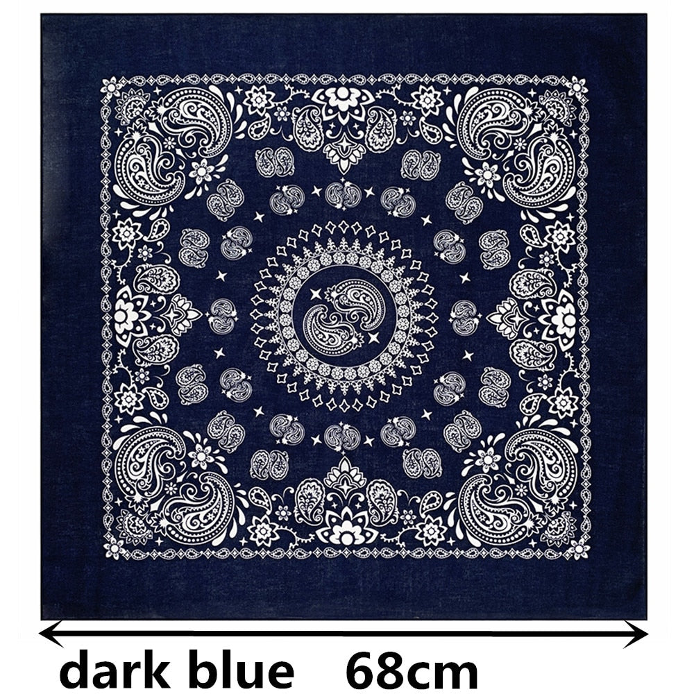 68*68cm 100% Cotton Black Red Hip-Hop Paisley Bandanas Scarf Punk Skull Bandana Headband Wrap Scarf For Men/Women