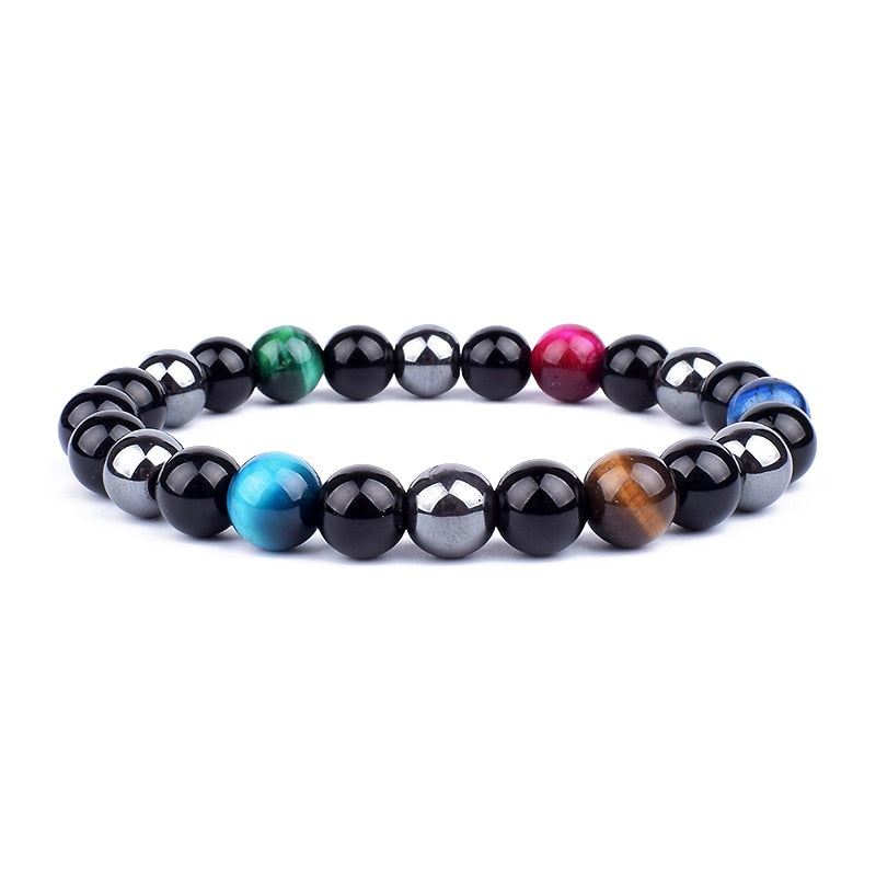 Natural Tiger Eye Hematite Men Bracelets Set Magnetic Health Protection Balance Beads Bracelets Women Reiki Healing Jewelry Gift