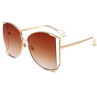 Sunglasses Women Decoration Brand Designer Half Frame Female Oversized Sun Glasses Women Clear Shade oversized Sunglasses