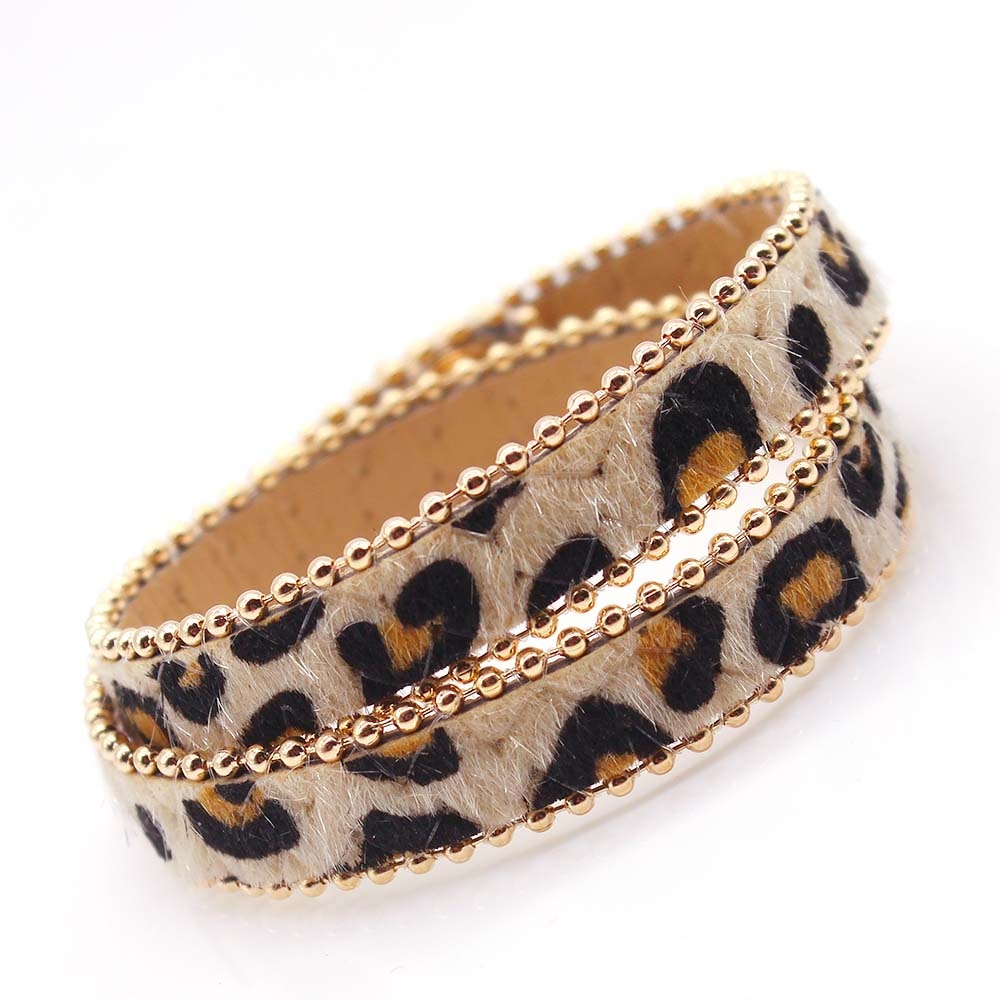 TOTABC Fashion Leopard Charm Leather Bracelets For Women Wristband  V Cuff Wrap Bracelets &amp; Bangles Femme Jewelry Gift