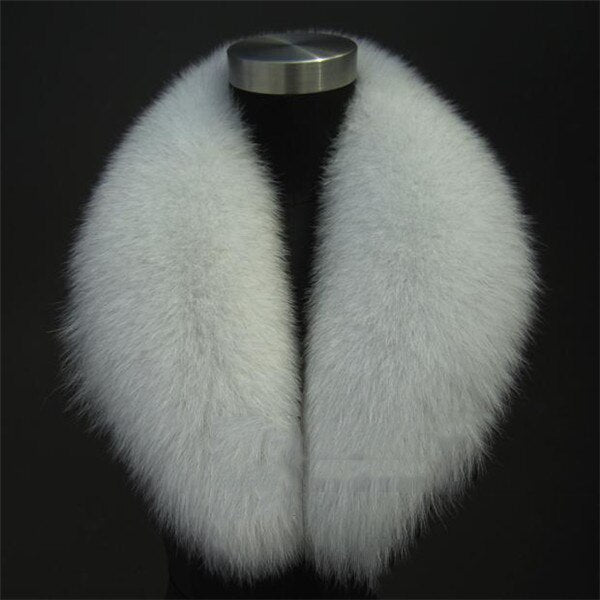 Winter Women Real silver Fox Fur Collar Fur Scarf Neck Warmer Wrap