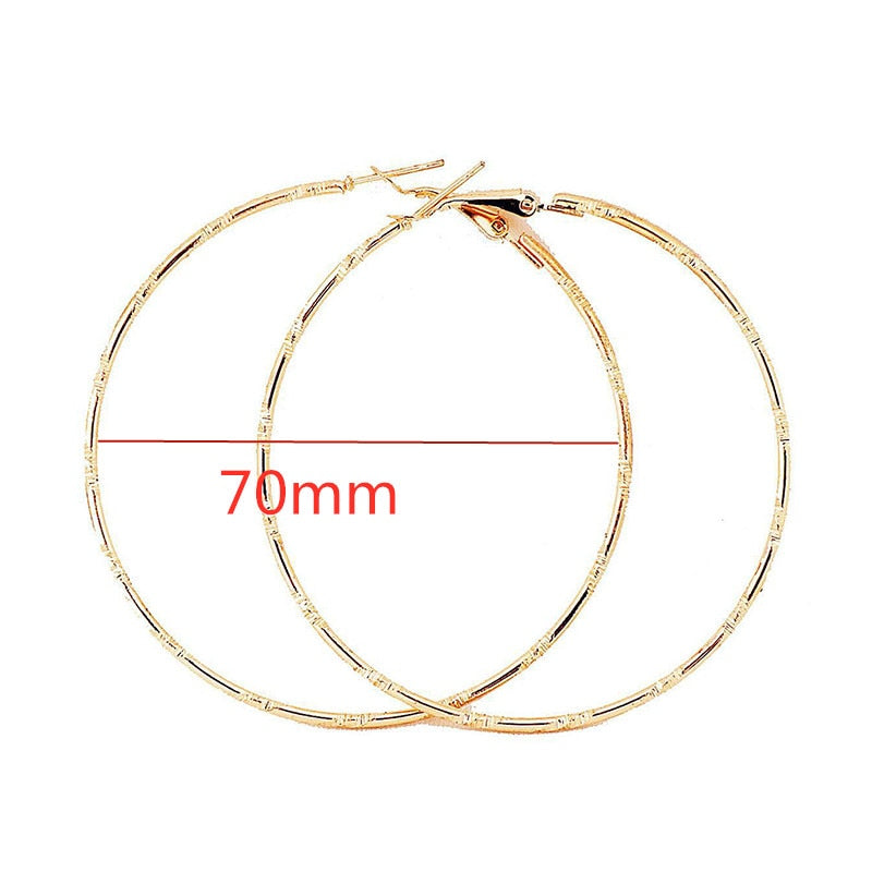 40mm 60mm 70mm 80mm Exaggerate Big Smooth Circle Hoop Earrings Brincos Simple Party Round Loop Earrings for Women Jewelry