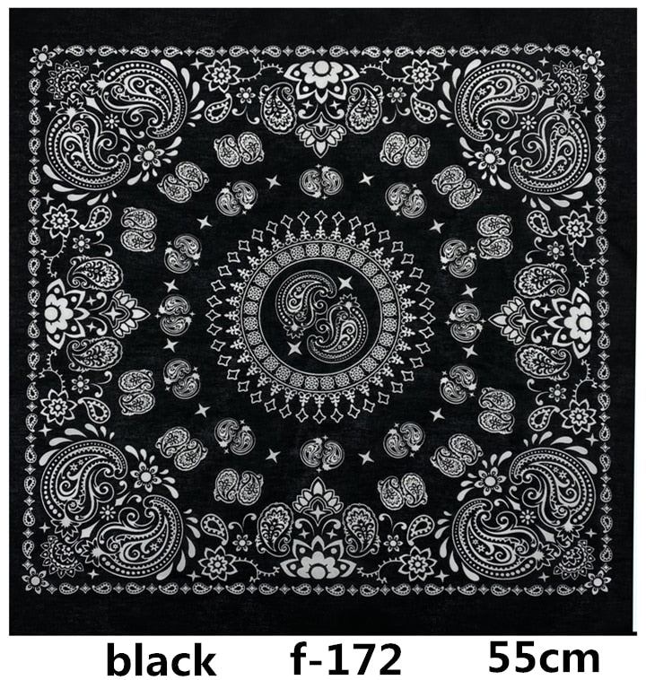 68*68cm 100% Cotton Black Red Hip-Hop Paisley Bandanas Scarf Punk Skull Bandana Headband Wrap Scarf For Men/Women