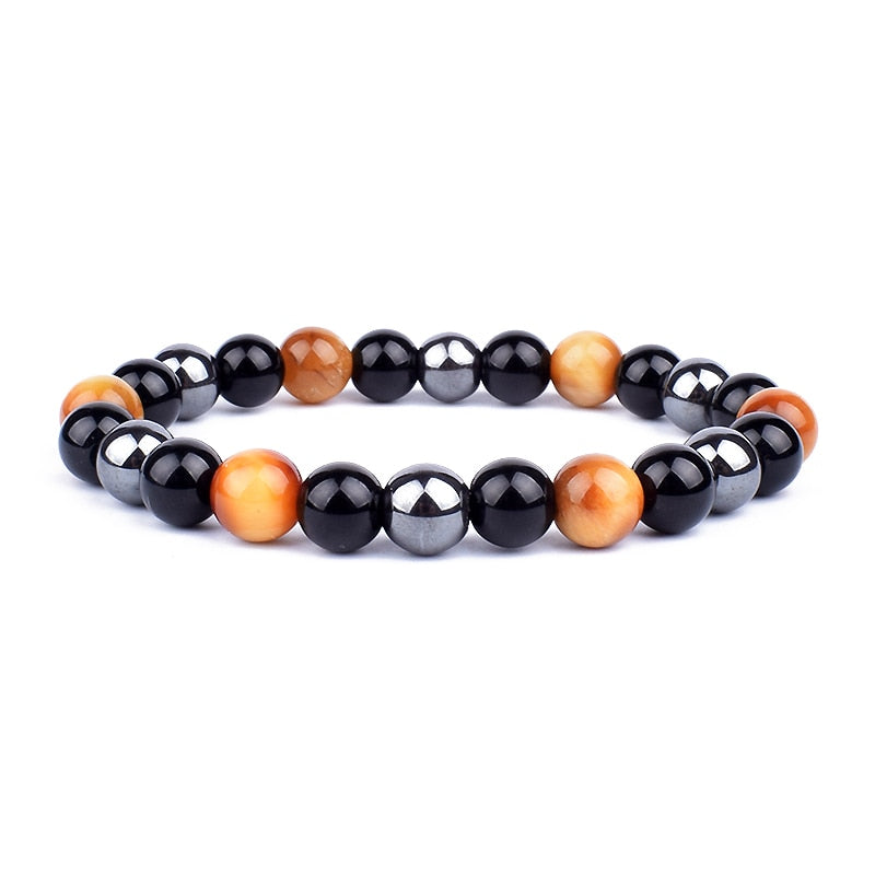 Natural Tiger Eye Hematite Men Bracelets Set Magnetic Health Protection Balance Beads Bracelets Women Reiki Healing Jewelry Gift