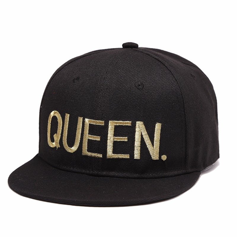 VORON KING QUEEN Gold letters Embroidery Snapback Hats Flat Bill Trucker Hats Acrylic Men Women Gifts for Him Her