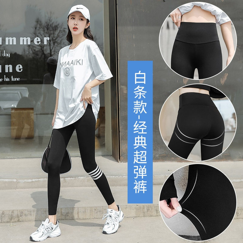 Women's Leggings Ants Shark Skin High Waist Hip Lifting Abdomen Black Winter Warm Thickened Elastic Yoga Pants Plush Lining