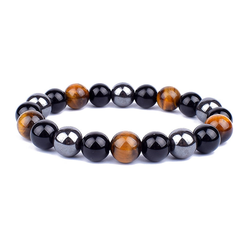 Natural Tiger Eye Hematite Men Bracelets Set Magnetic Health Protection Balance Beads Bracelets Women Reiki Healing Jewelry Gift