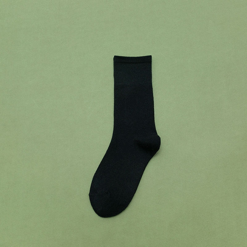 New Women&#39;s Cotton Colorful Fashion Casual High Quality Breathable Solid Color Socks Cheap Wholesale 5 Pair