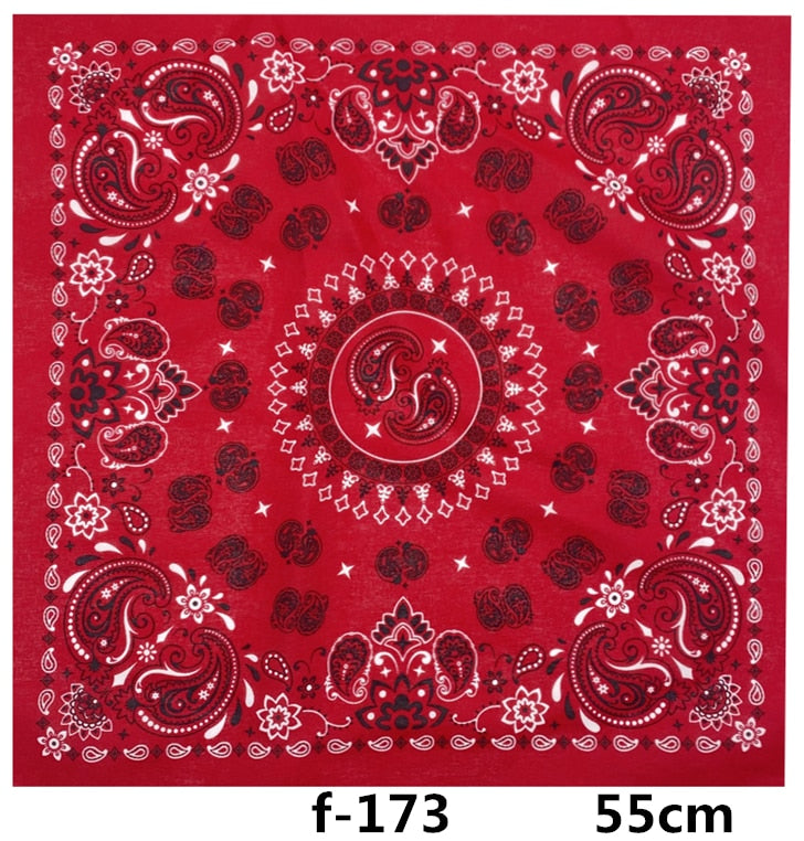 68*68cm 100% Cotton Black Red Hip-Hop Paisley Bandanas Scarf Punk Skull Bandana Headband Wrap Scarf For Men/Women