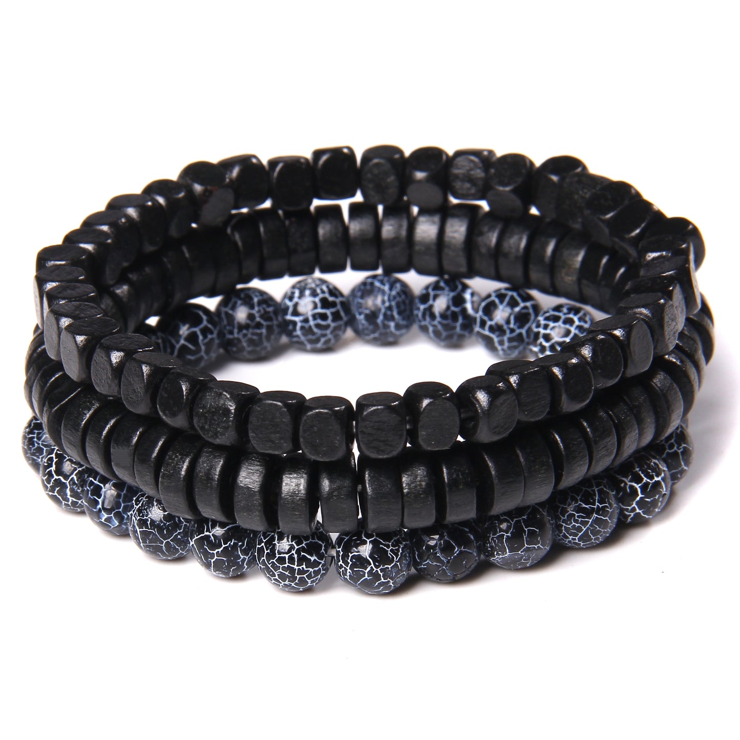 Natural Labradorite Bracelets Set Clear Energy Real Hematite Bracelets Men Polished Black Onyx Stone Beads Bracelets For Women