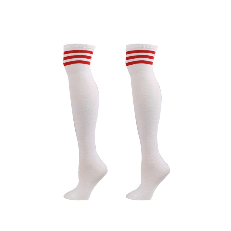 Classic wild stripes Fashion Three Bars Knee Socks Dance Pantyhose Stockings Breathable College style High-Top Women's Socks