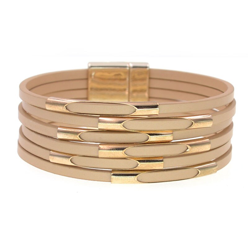 WELLMORE Leather Bracelets for Women 2020 Fashion Bracelets & Bangles Elegant Multilayer Wide Wrap Bracelet Jewelry wholesale