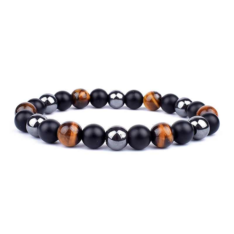 Natural Tiger Eye Hematite Men Bracelets Set Magnetic Health Protection Balance Beads Bracelets Women Reiki Healing Jewelry Gift