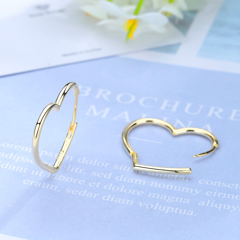 XIYANIKE Silver Color  New Trendy Elegant Heart Stud Earrings For Women Korean Style Charming Simple Ear Hoops Jewelry