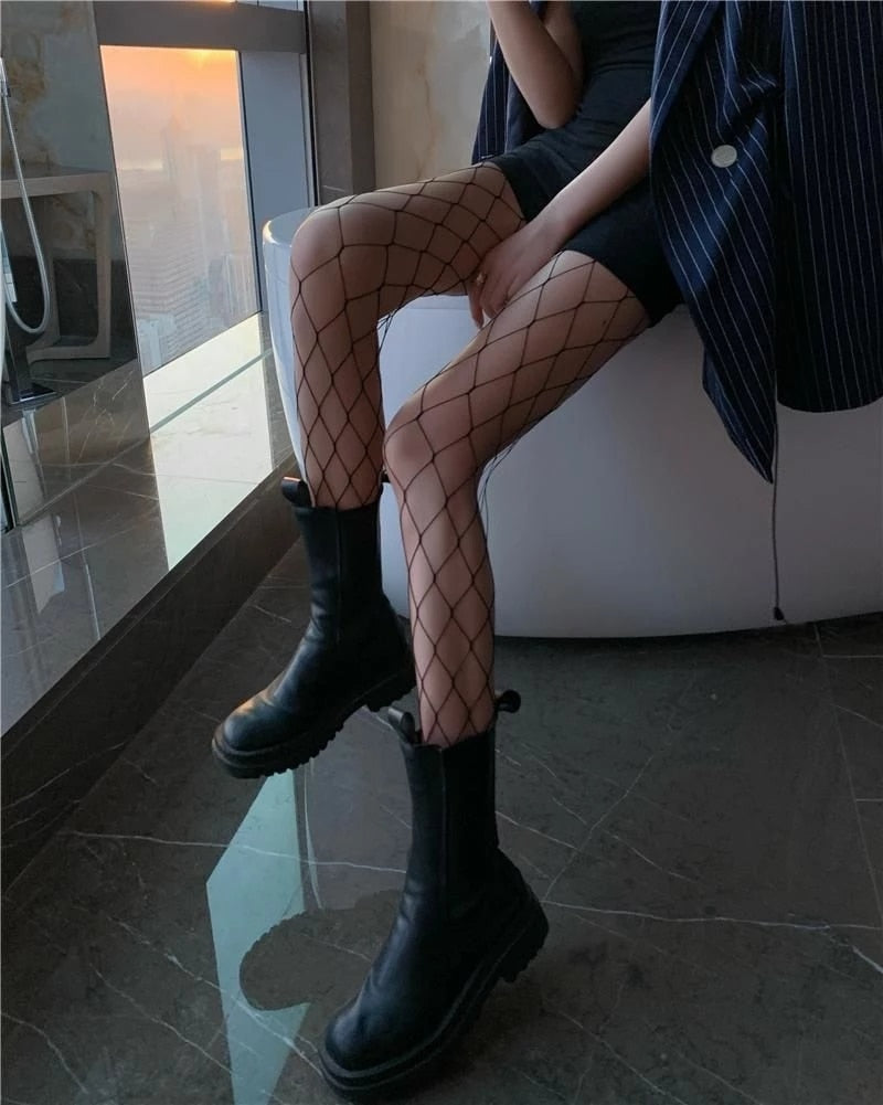 Hot Selling Women&#39;s Long Sexy Fishnet Stockings Fish Net Pantyhose Mesh Nylon Tights Lingerie Skin Thigh High Stocking Hosiery