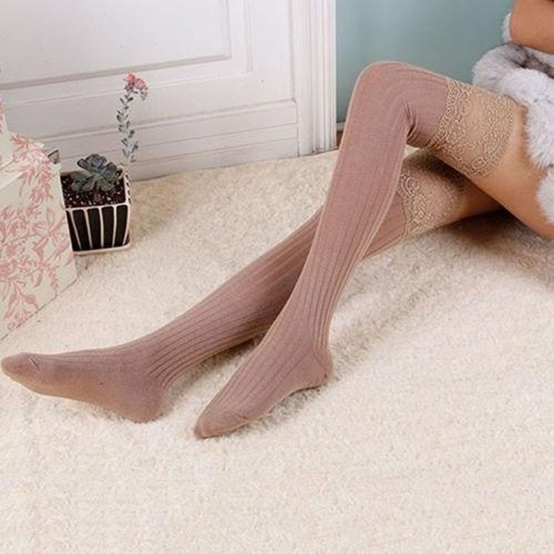 Sexy Stockings Female Thigh High Over The Knee Socks 2023 New Fashion Women's Long Cotton Stockings For Girls Ladies Women