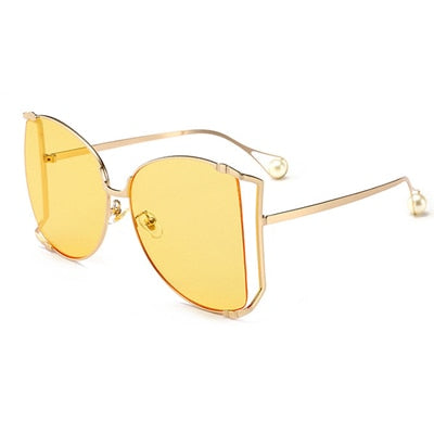 Sunglasses Women Decoration Brand Designer Half Frame Female Oversized Sun Glasses Women Clear Shade oversized Sunglasses