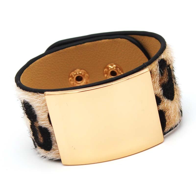 TOTABC Fashion Leopard Charm Leather Bracelets For Women Wristband  V Cuff Wrap Bracelets &amp; Bangles Femme Jewelry Gift