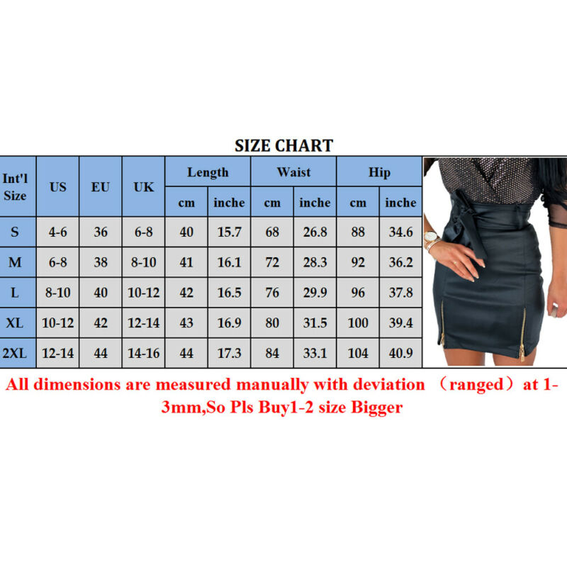 Fashion Women Skirt Mini Slim Skirt High Waist Split Office Ladies PU Leather Pencil Bodycon Skirt