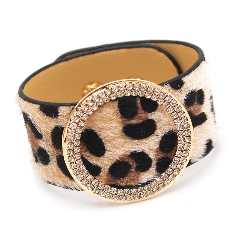 TOTABC Fashion Leopard Charm Leather Bracelets For Women Wristband  V Cuff Wrap Bracelets &amp; Bangles Femme Jewelry Gift