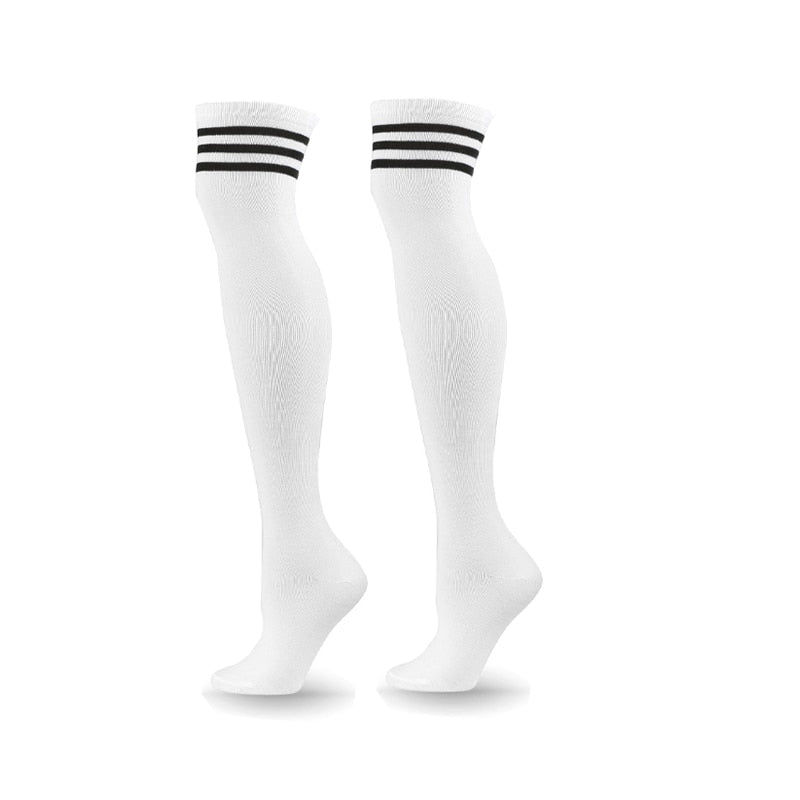 Classic wild stripes Fashion Three Bars Knee Socks Dance Pantyhose Stockings Breathable College style High-Top Women's Socks