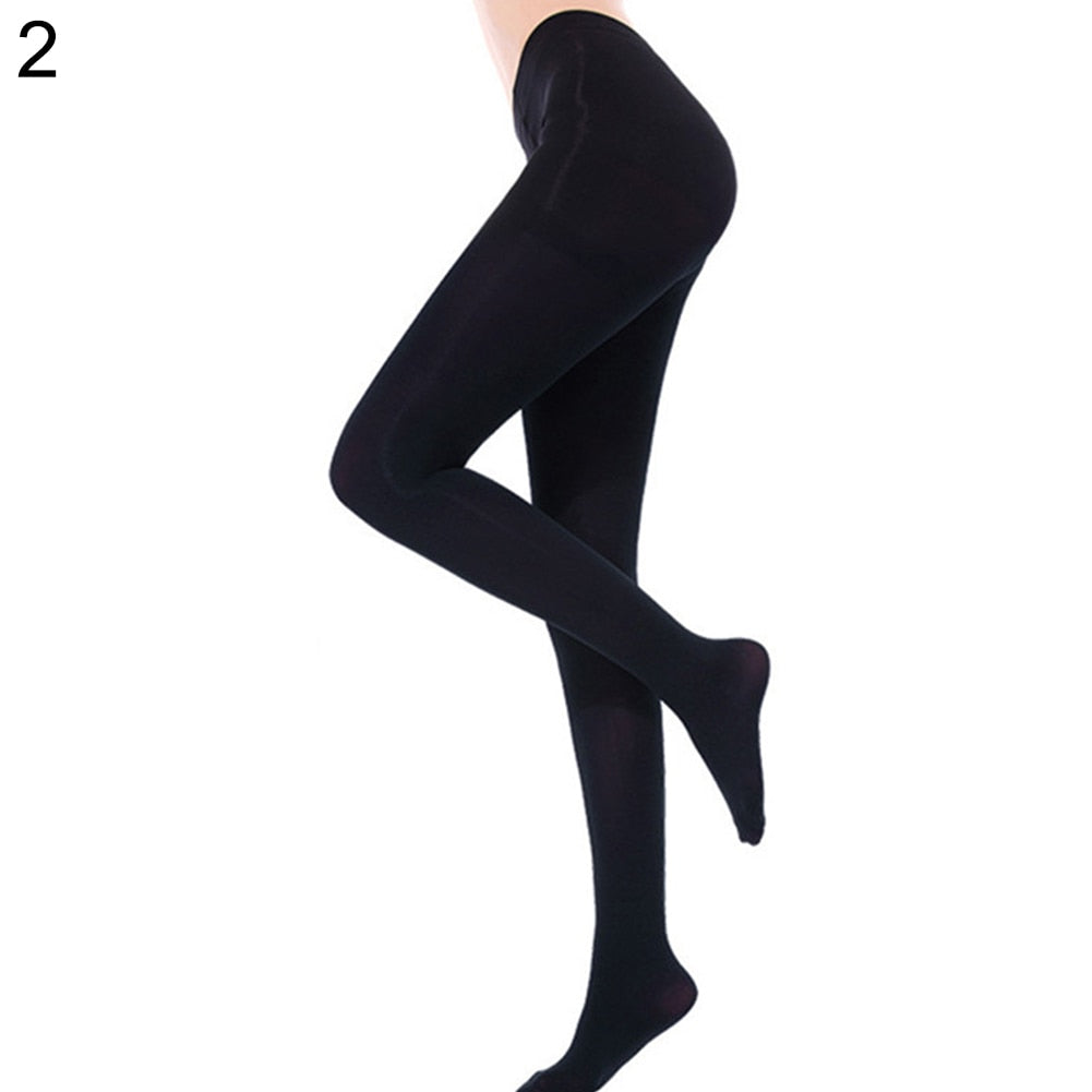 Winter Thicken Stretch Footed Pantyhose/Ninth Pants Skinny Warm Keeper Leggings Sexy Women's Top Thigh High Stockings Black