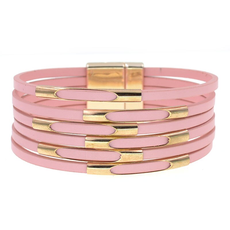 WELLMORE Leather Bracelets for Women 2020 Fashion Bracelets & Bangles Elegant Multilayer Wide Wrap Bracelet Jewelry wholesale