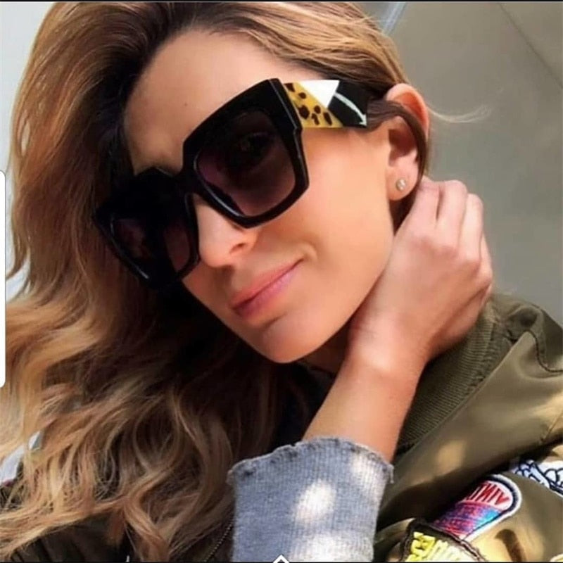 2018 New Oversized Square Sunglasses women Men luxury Brand Designer Sun glasses lady Retro Big frame Gradien Sunglasses UV400