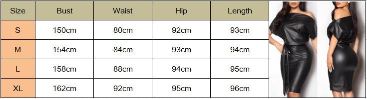 New Women off Shoulder Long Sleeve PU Leather Casual Black Wet Look Bodycon Bandage Party Belted Pencil Cocktail Club Mini Dress