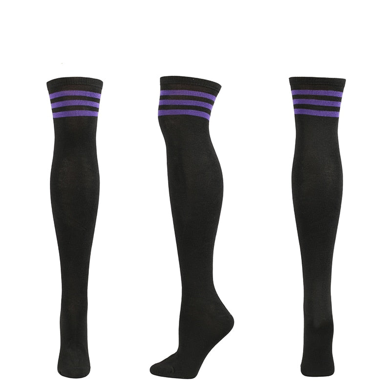 Classic wild stripes Fashion Three Bars Knee Socks Dance Pantyhose Stockings Breathable College style High-Top Women's Socks