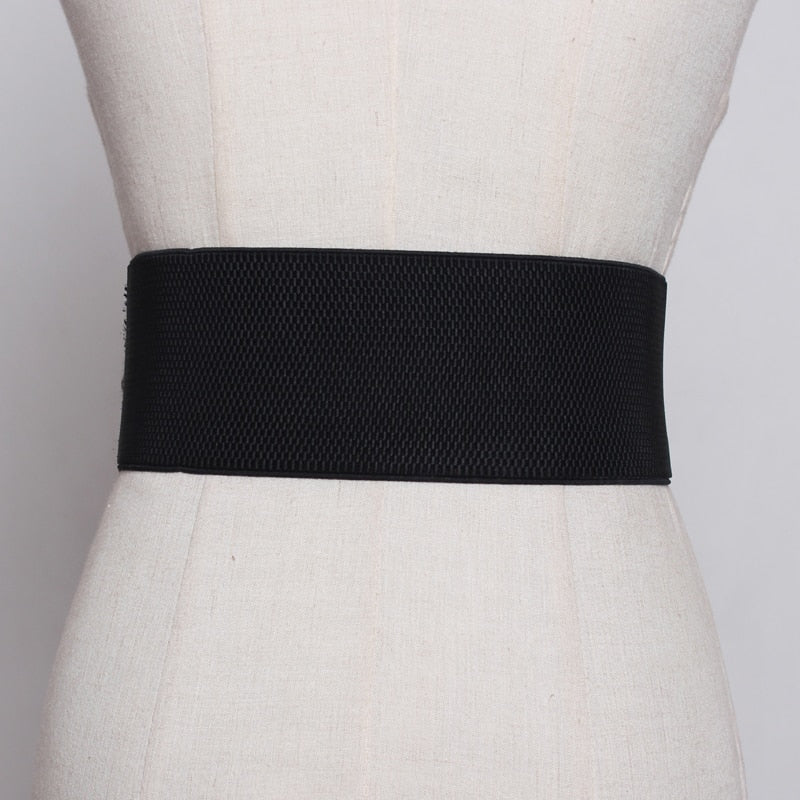 Brand Design Waistband Women&#39;s Elastic Wide Belt Stretchy Corset Female Black Waistbands Wide Belts for Lady Dress