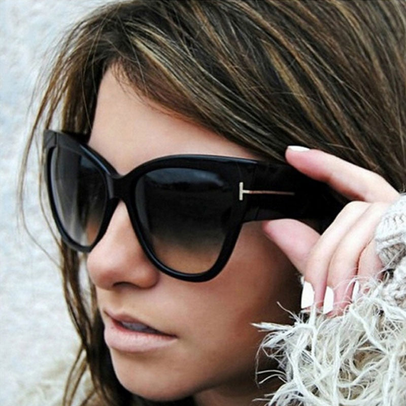 2023 New Women Fashion Big Cat Eye Sunglasses Ladies Luxury Brand Trending T-shaped  personality sunglasses UV400