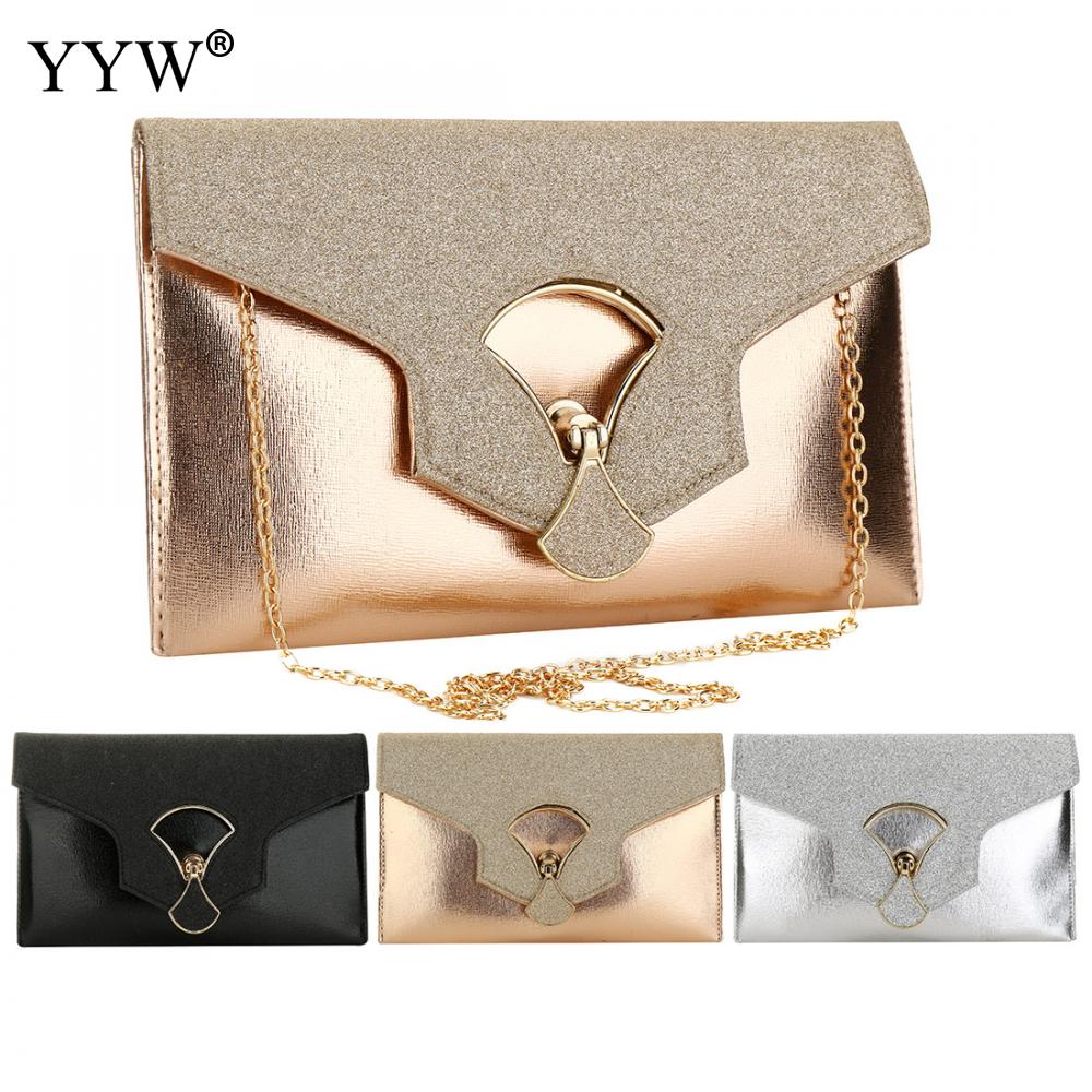 gold Evening Clutch Bags For Women 2019 Leather Luxury Purses New Handbags Female Evening Bags Designer Small wedding party Bag