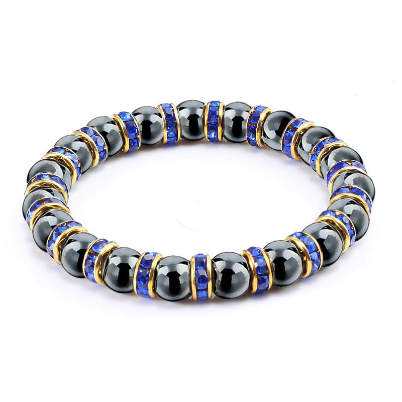 Natural Stone Men's Bracelets Charm Women Lucky Hematite Crystal Beads Bracelets Couple Distance Bangles Elastic Energy Jewelry