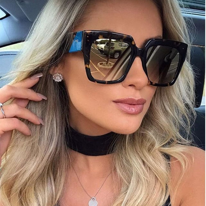 2018 New Oversized Square Sunglasses women Men luxury Brand Designer Sun glasses lady Retro Big frame Gradien Sunglasses UV400