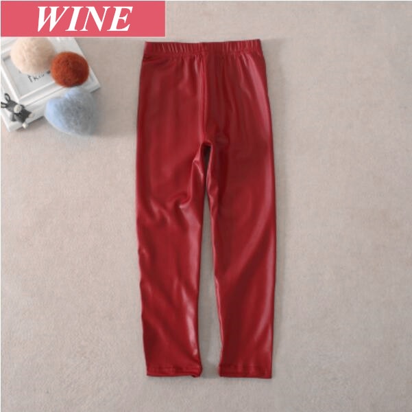 Faux PU Leather Teens Children Kids Girls Leggings Thin Skinny Pencil Pants Spring Autumn Baby Girl Clothes