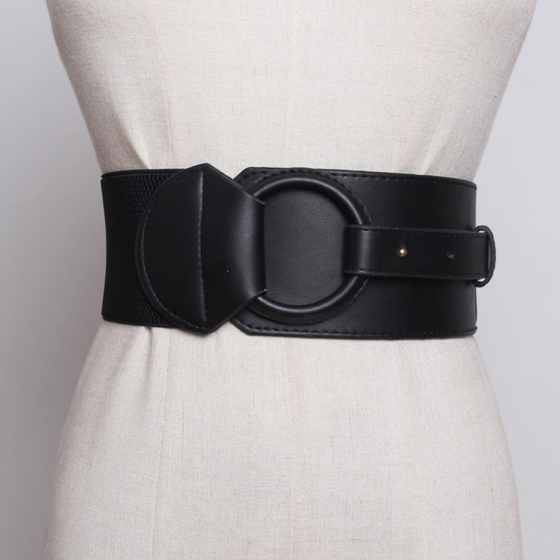 Brand Design Waistband Women&#39;s Elastic Wide Belt Stretchy Corset Female Black Waistbands Wide Belts for Lady Dress