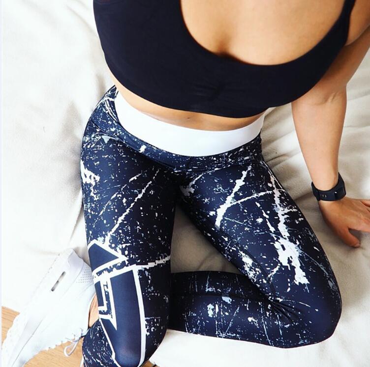 New Fashion Women High Waist Workout Leggings Printed Punk Women's Fitness Stretchy Trousers Casual Slim Pants Leggings 6 Styles