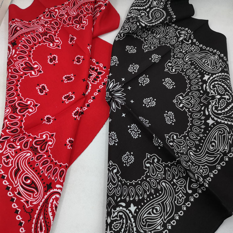 68*68cm 100% Cotton Black Red Hip-Hop Paisley Bandanas Scarf Punk Skull Bandana Headband Wrap Scarf For Men/Women