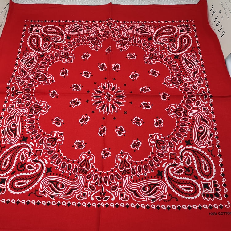 68*68cm 100% Cotton Black Red Hip-Hop Paisley Bandanas Scarf Punk Skull Bandana Headband Wrap Scarf For Men/Women