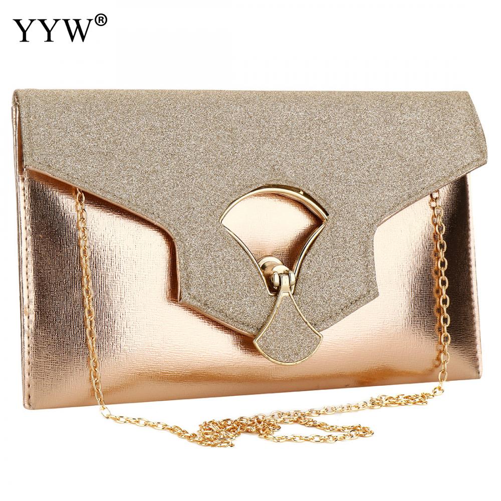 gold Evening Clutch Bags For Women 2019 Leather Luxury Purses New Handbags Female Evening Bags Designer Small wedding party Bag