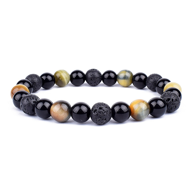 Natural Tiger Eye Hematite Men Bracelets Set Magnetic Health Protection Balance Beads Bracelets Women Reiki Healing Jewelry Gift