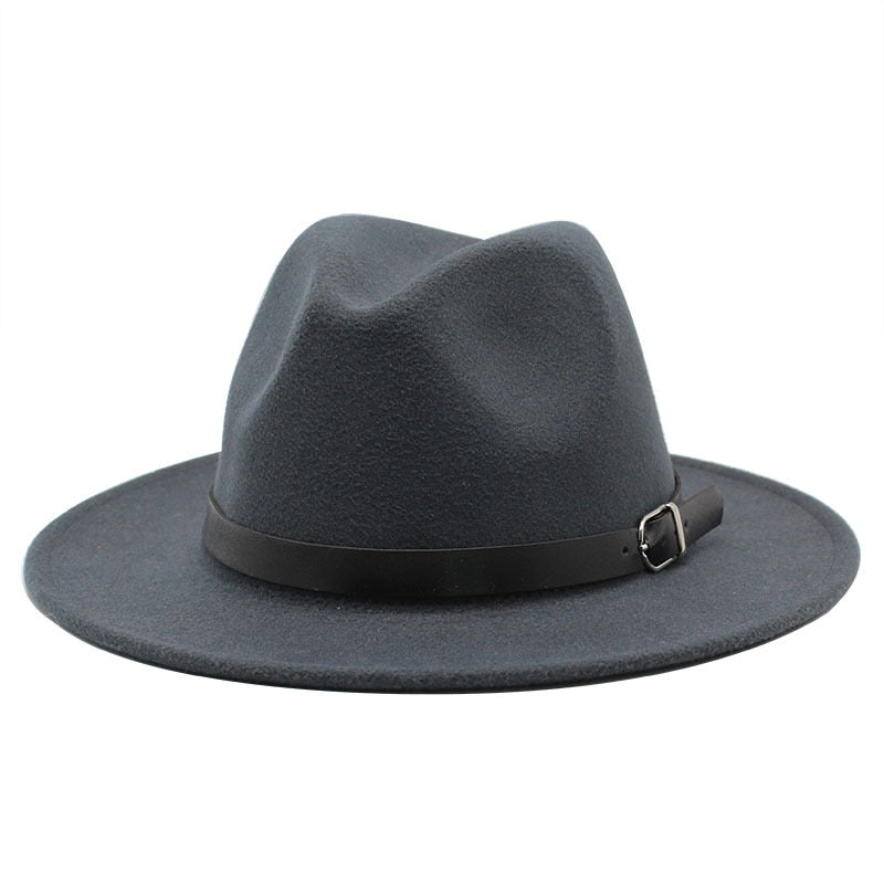 free shipping 2022 new Fashion men fedoras women&#39;s fashion jazz hat summer spring black woolen blend cap outdoor casual hat X XL