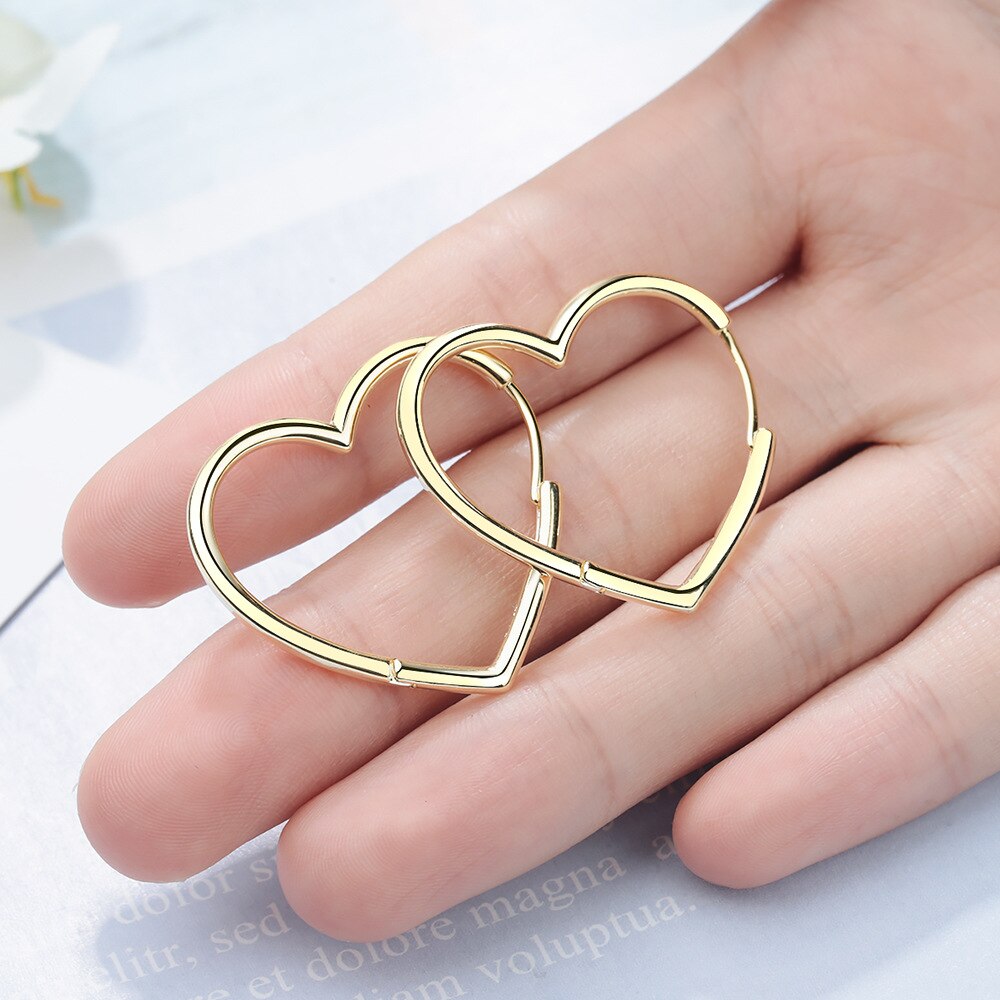 XIYANIKE Silver Color  New Trendy Elegant Heart Stud Earrings For Women Korean Style Charming Simple Ear Hoops Jewelry