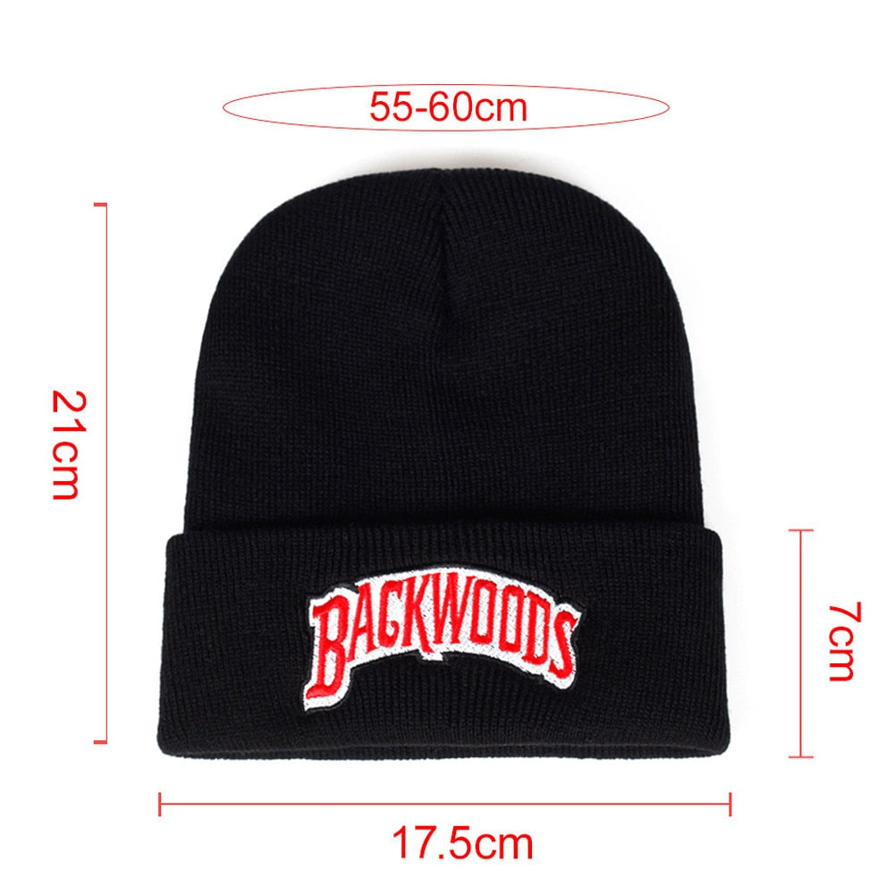 New Knitted Hat Beanies Backwoods Lettering Cap Women Winter Hats for Men Warm Hat Fashion Solid Hip-hop Beanie Hat Unisex Caps