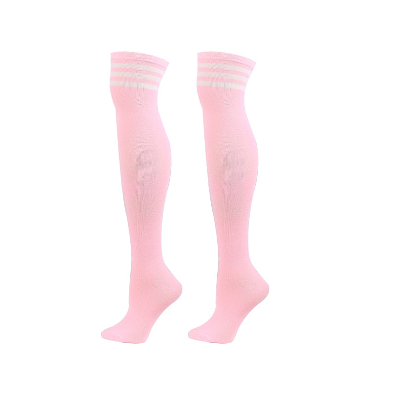 Classic wild stripes Fashion Three Bars Knee Socks Dance Pantyhose Stockings Breathable College style High-Top Women's Socks