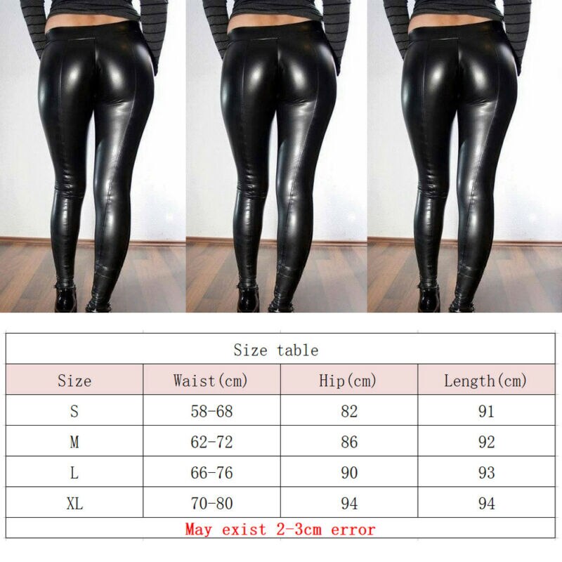 New Hot Summer Fashion Girls Female Lady Shiny Bling Faux Patent Leather Stretch Leggings Wet Look PVC Pants Trousers